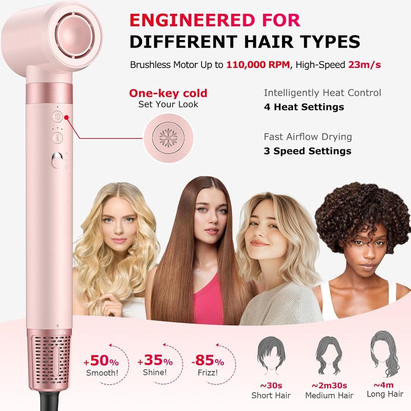 MESCOMB 5 in 1 High-Speed Hot Air Styler - Professional Frizz-Free Hair Dryer Brush, Fast Drying Hair Dryer with Diffuser, No Heat Damage Air Styler Wrap - Curl, Volumize Gift for Women - Image 5